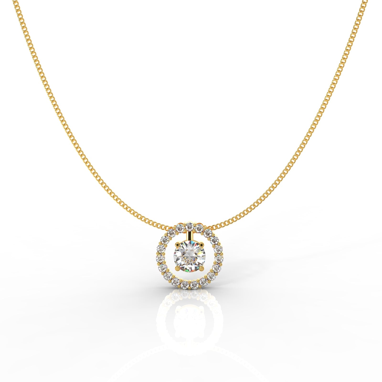 Most Selling Round Pendant With Chain, Hallmarked 925 Sterling Silver - sitabo